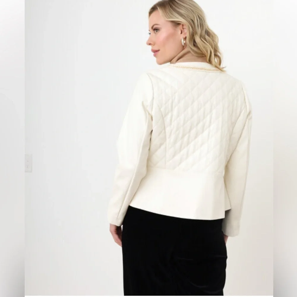 Cleo NWT Quilted Vegan Leather French Jacket size MP. - Picture 6 of 13